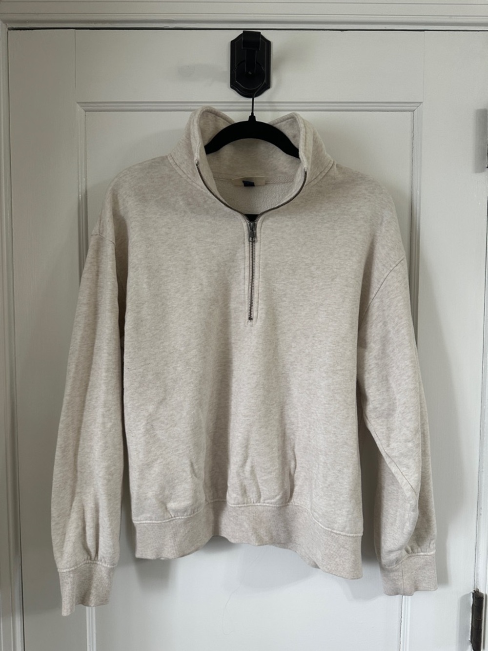 Universal Thread Women's Zip Half-Top Sweater - Oatmeal